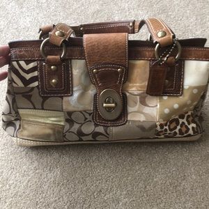 Coach Animal Print Patchwork Bag